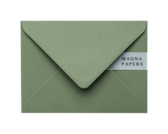 Olive Green Envelope: Textured 135gsm, 5x7 A7 Invitation