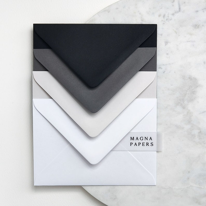 Jet Black Envelopes 5x7 133x184mm US A7 Wedding Invitation Etsy