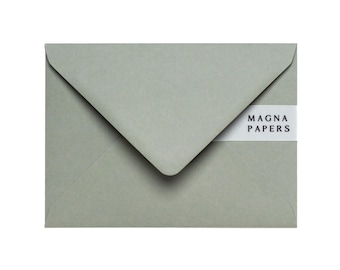 Sage Green 5x7 Envelopes: Textured Wedding Invitation Envelopes