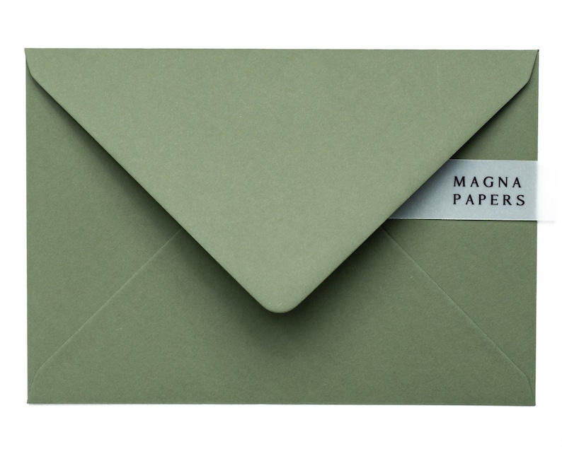 Premium Olive Envelopes C5 152x216mm A5 Wedding Invitation Envelopes 135gsm, Green Engagement Invites, Save The Date, Calligrapher, Letter zdjęcie 1