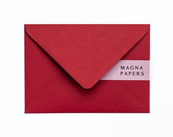 Cherry Red C6 Envelopes 135gsm | Textured Wine-Red Envelopes for Wedding Invitations & Stationery A6