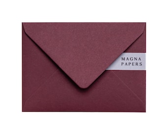 Burgundy 5x7 Envelopes 135gsm | Heavyweight Textured Envelopes for Wedding Invitations, Greeting Cards & Stationery