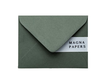 Enveloppes C7 kaki : petites enveloppes d'invitation A7 (82 x 113 mm)