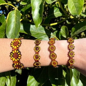 Sunflower Leather Mexican Bracelets