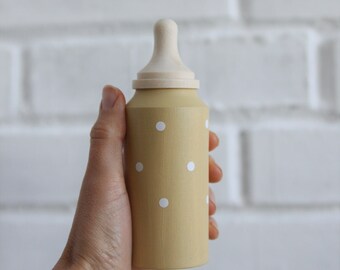wooden baby bottle toy
