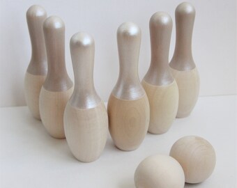 kids wooden skittles