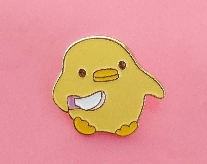 Funny Duck Pin Duck Knife Pin Chick Enamel Pin Chick Knife Etsy