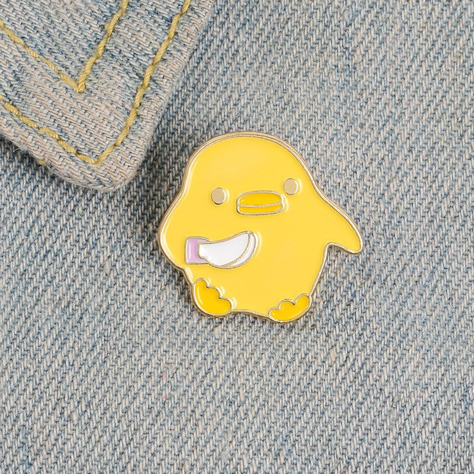 Funny Duck Pin Duck Knife Pin Chick Enamel Pin Chick Knife Etsy