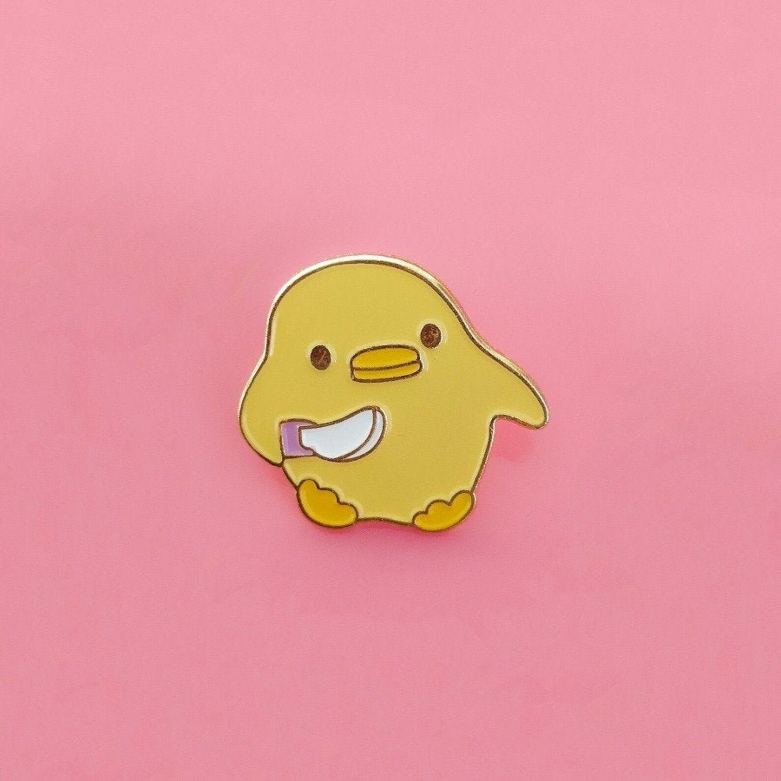 Funny Duck Pin Duck Knife Pin Chick Enamel Pin Chick Knife Etsy