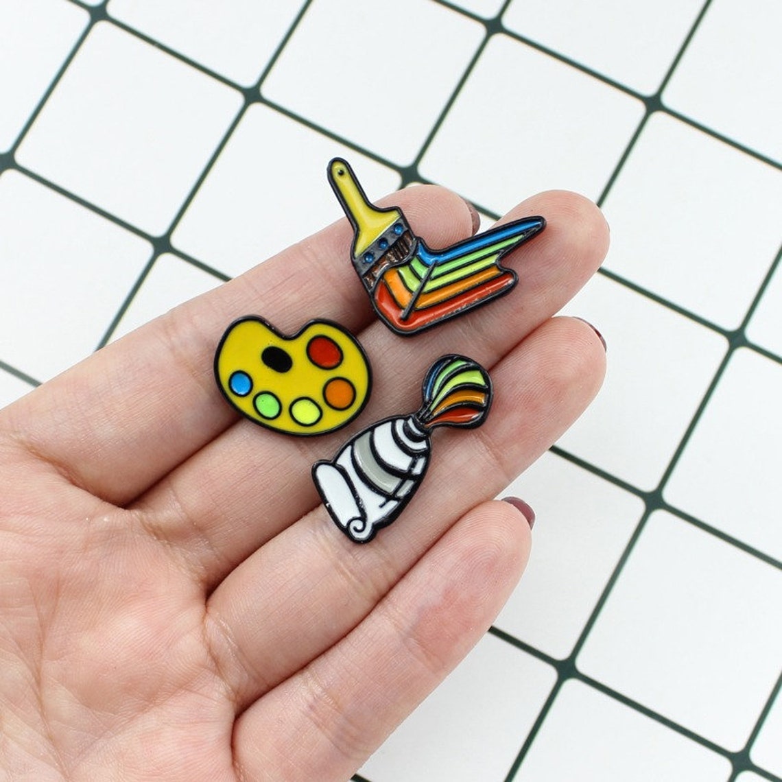 Brush Enamel Pin Painter Enamel Pin Artist Enamel Pin Paint | Etsy