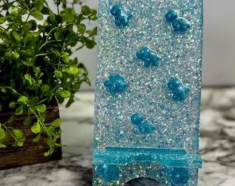 Blue Resin Dino Phone Stand | Desk Organizer | Phone Stand | Tablet Stand | Gifts for Teens | Gifts for girls