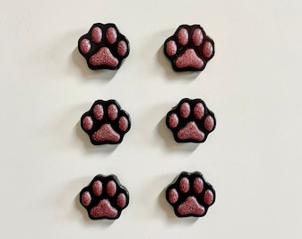 Cute Black Cat Paw Magnet Set | Gifts | Fridge Magnets | Resin | Paw | Handmade | Stocking Stuffers | Christmas | Office