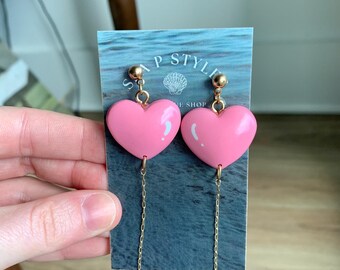 SALE Valentines Day Balloon Heart Handmade Polymer Clay Dangle Earrings Lightweight Hypoallergenic Statement Earrings Unique Gifts Her
