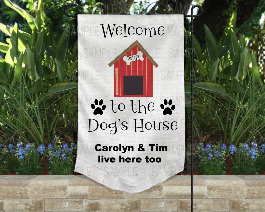 Personalized Dog Garden Flag Pet Themed Garden Decor Monogrammed Flag