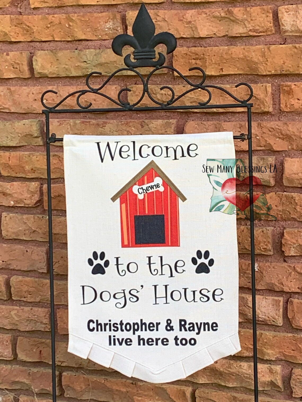 Personalized Dog Garden Flag Pet Themed Garden decor Etsy