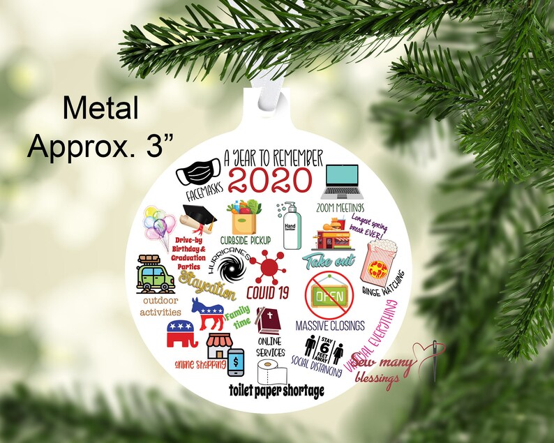 2020 Christmas Ornament Hurricanes social distancing A Year Etsy