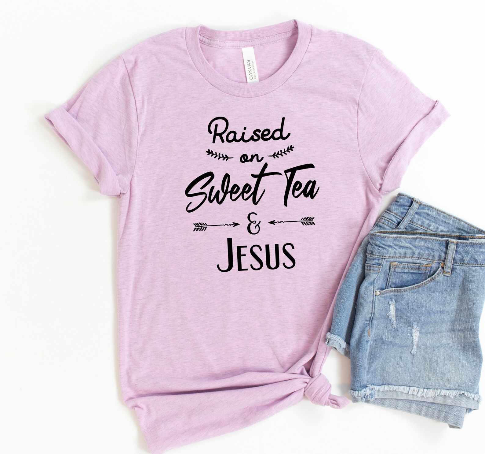 Raised on Sweet Tea & Jesus Shirt Christian Shirt Jesus | Etsy