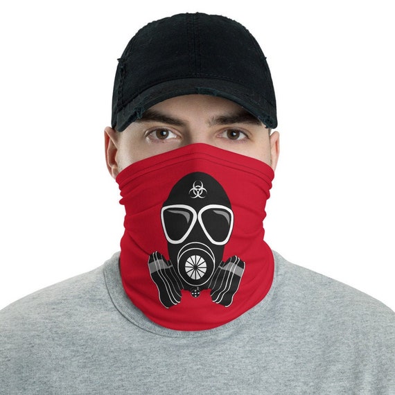 Red and Black Gas Mask Neck Gaiter Face Mask Unisex | Etsy