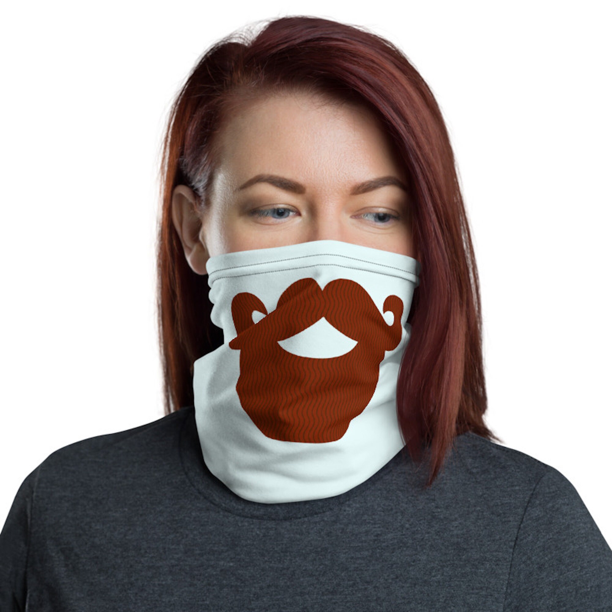 Fake Brown Beard and Mustache Neck Gaiter Face Mask Unisex | Etsy