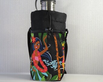 Hula girl crossbody bag - Drinks holder bag - Smartphone,  Wallet, Drink holder bag