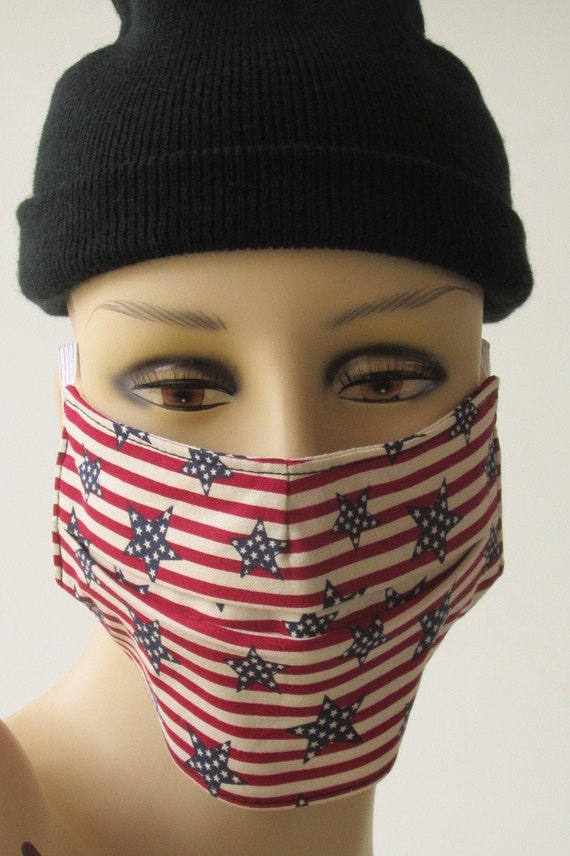 Red White & Blue cotton Face Mask by Trimitive Etsy