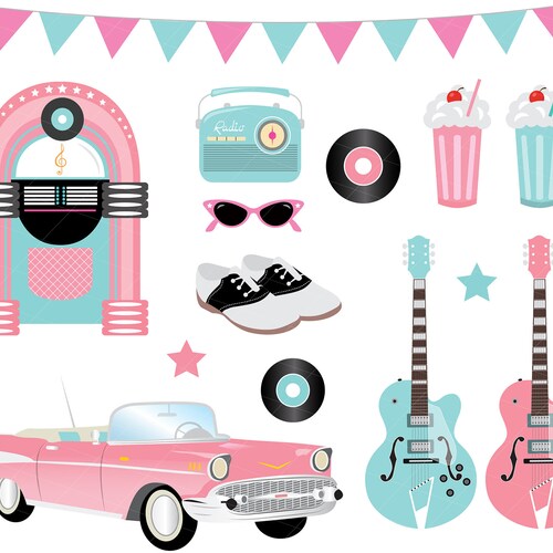 Fifties Centerpieces Fifties Cake Topper Fifties Party - Etsy