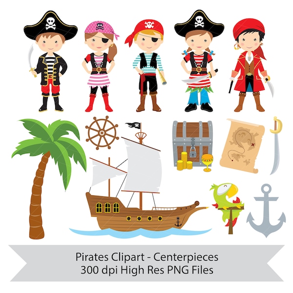 Pirates Centerpieces, Pirate Cake Topper, Pirates Party Decoration, Pirate Clipart,  INSTANT DOWNLOAD, Digital, printable