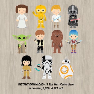 Star Wars Centerpieces, Star Wars Cake Topper, Star Wars Birthday party, INSTANT DOWNLOAD, Digital printable