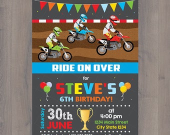 Motocross Invitation Etsy Motocross Invitation Etsy