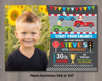 Racing Car Birthday Invitation, Race Car Party, Racing Car Birthday, Chalkboard