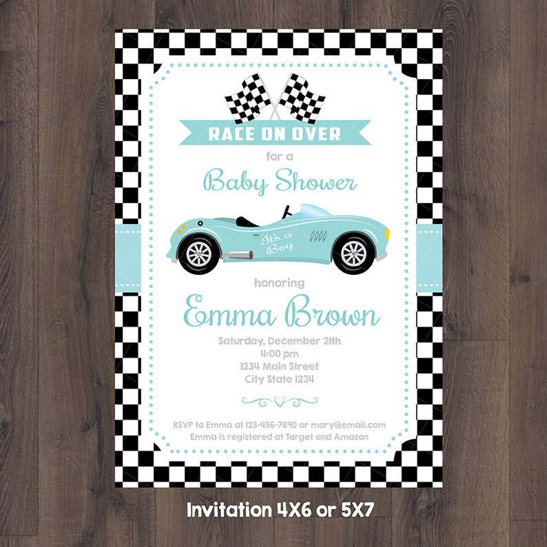Racing Car Baby Shower Printable Package Racing Car Etsy