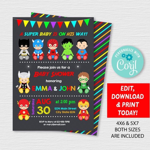 Superhero Baby Shower - Etsy