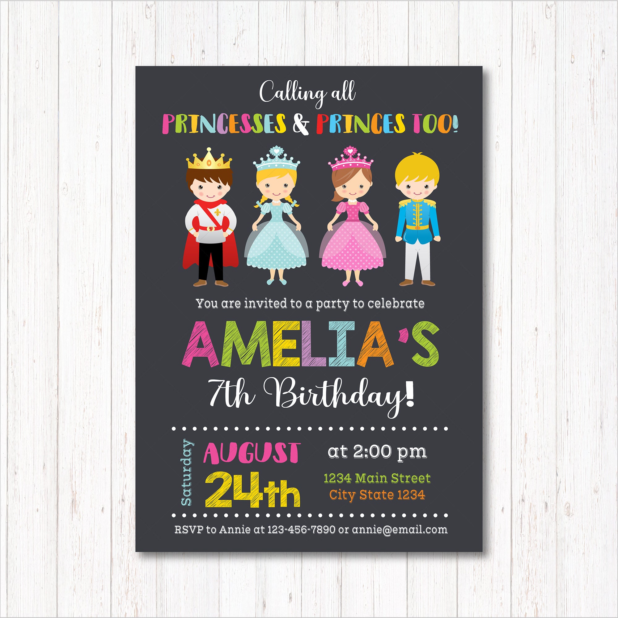 Invitations & Announcements Invitations Princesses and Knights Party