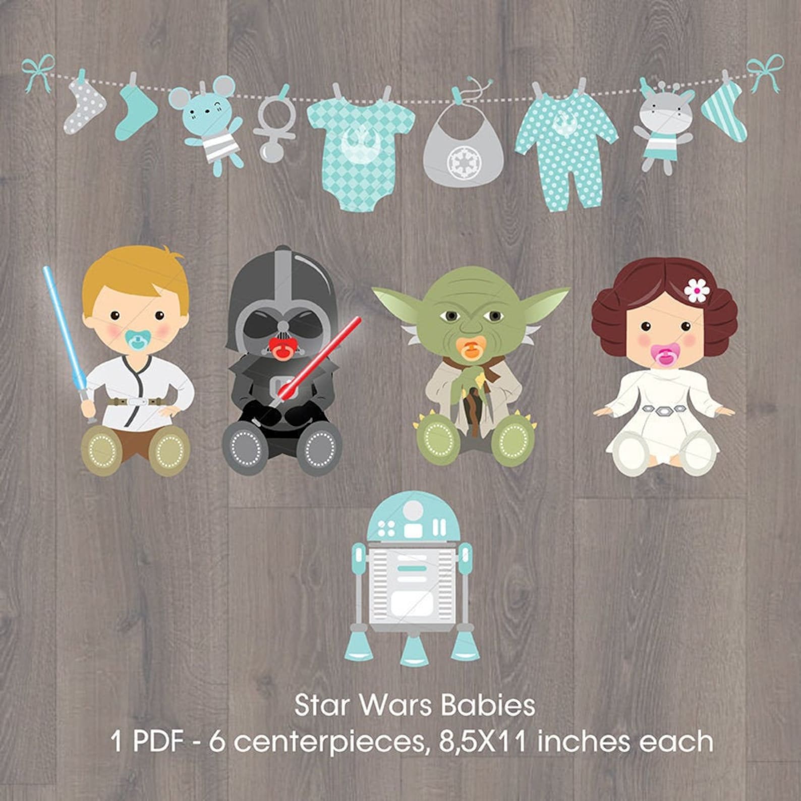 Star Wars Babies Centerpieces, Star Wars Baby Shower Decoration, Star