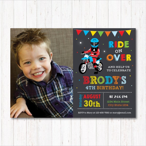 Motocross birthday Invitation, Dirt Bike Invitation, Motocross invite, Motocross party, Motorbike Invitation, Digital printable