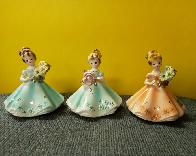 Vintage Josef Originals Birthday Girl Figurines November Only Etsy