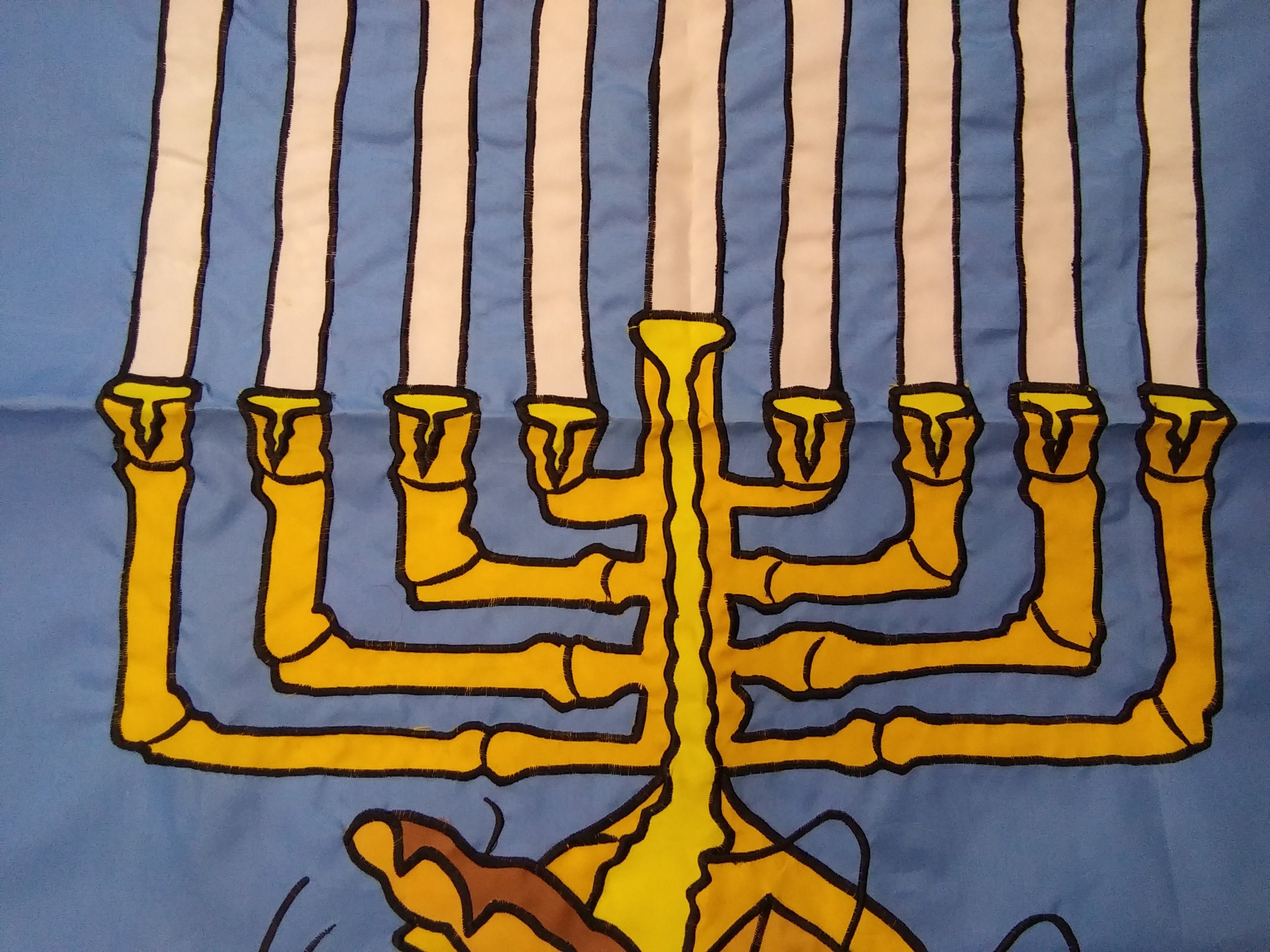 Hanukkah Lighted Menorah & Dreidel Flag Etsy