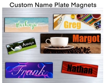 Name Plate Magnets, 60 Designs, Custom Magnet, For Teacher, For Locker, Sign, For Women, For Men, Fridge, Refrigerator, Teen, Personalized