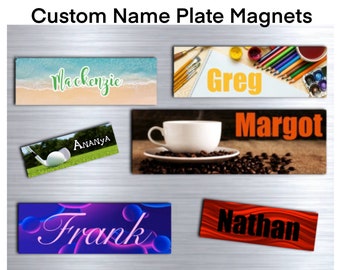 Name Plate Magnets, 60 Designs, Custom Magnet, For Teacher, For Locker, Sign, For Women, For Men, Fridge, Refrigerator, Teen, Personalized