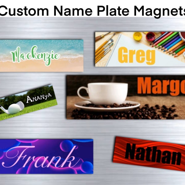 Name Plate Magnets, 60 Designs, Custom Magnet, For Teacher, For Locker, Sign, For Women, For Men, Fridge, Refrigerator, Teen, Personalized