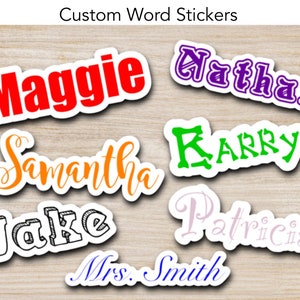 Custom Name Stickers, Water Proof, For Water Bottle, For Cups, For Planner, Name Sticker Decal, Gift for Kids, Personalized, Holographic
