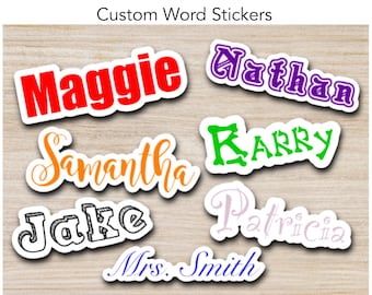 Custom Name Stickers, Water Proof, For Water Bottle, For Cups, For Planner, Name Sticker Decal, Gift for Kids, Personalized, Holographic