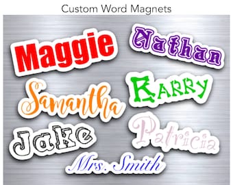 Name Magnet, For Fridge, For Locker, Custom Name Magnets, Text Magnet, Word Magnets, Word Magnets for Fridge, Gift for Her, Gift for Kids