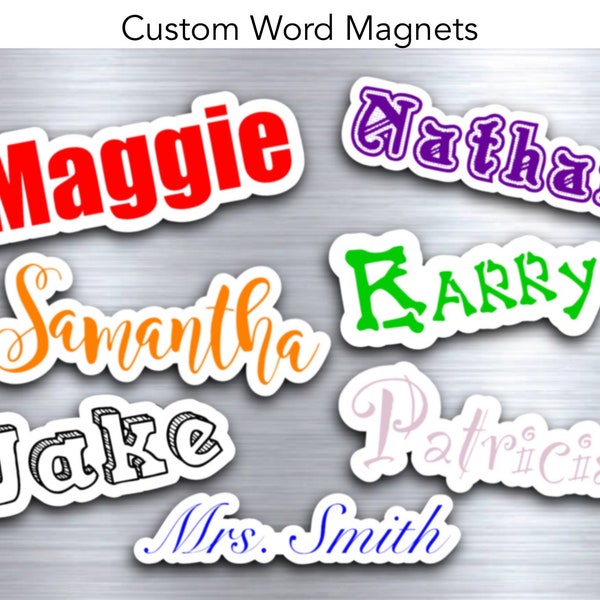 Name Magnet, For Fridge, For Locker, Custom Name Magnets, Text Magnet, Word Magnets, Word Magnets for Fridge, Gift for Her, Gift for Kids