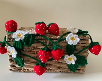 Handmade Crochet Strawberry Garland | Strawberry Decor