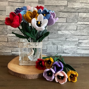 Crochet Tulip Stems | Tulip Flower for Home Decor | Eternal Flower