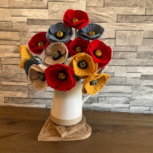 Crochet Poppy Stems | Poppy Flower for Home Decor | Eternal Flower