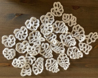 Apliques de crochê feitos à mão (conjunto de 27)
