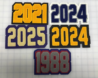 VENTA OUTLET Variedad de 3&quot; 2021, 2024, 2025, 1988 &quot;clase de&quot; Parches Varsity Letterman
