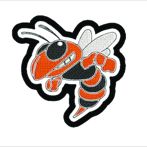 Hornet Mascot Chenille and Embroidery